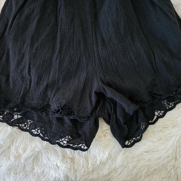 S. O. L. D. Free People Black Day Dream Shorts Romper size S/P - Picture 10 of 16